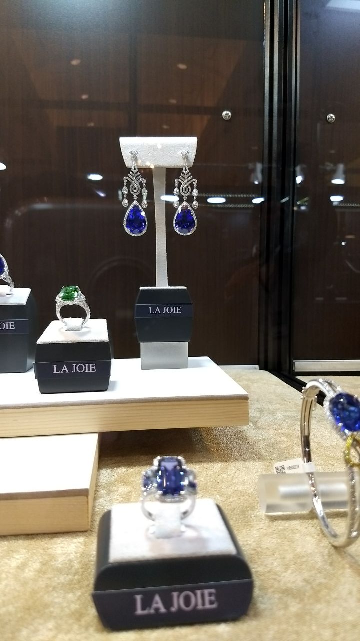 Tanzanite and Diamond Earrings by La Joie